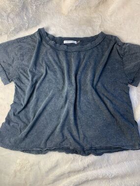 Mustard Seed Slate Blue Short Sleeve Top